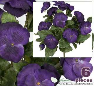 12 pcs 10 Pansy Artificial Flowers Silk Plant VIBLCWLV  