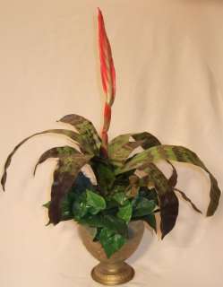 SILK FLOWERS ARRANGEMENT FLAGING SWORD BROMELIAD  