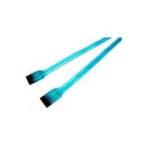  Cable, Serial ATA, UV Blue, Straight Connector, 18 