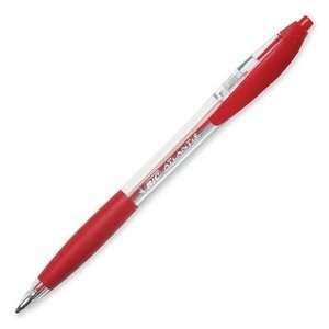  BIC Atlantis Ballpoint Retractable Ball Pen, Red Ink 