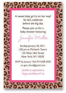 Leopard Print Baby Shower Invitation Print Your Own  