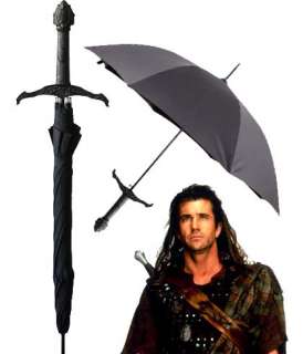 Umbrella Broadsword Broad Sword Handle by Kikkerland w/ Carrying Strap 