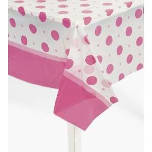  Pink Polka Dot Baby Shower Table Cover   Tableware & Table 