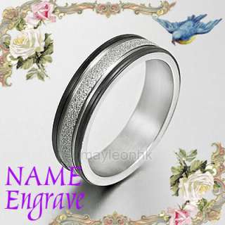 Men Women Black Wedding Bands Engagement Titanium Ring  
