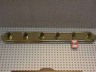 Thomas Six light Bath Vanity Light Strip Polished Brass  