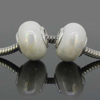   Porcelain Ceramic Spacer Loose Charm European Bead Fit Bracelet  