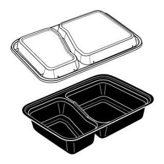 Take Out Black Combo Rectangle Food Container 30oz 150  