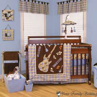Baby Boy Music Guitar Crib Infant Nursery Bedding Set  