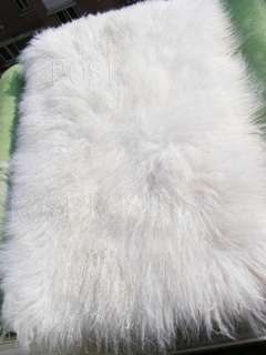 Real Lamb Wool fur/Skin rug/throw/blanket/black/white  