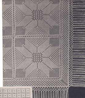 Vintage Crochet PATTERN Motif Bedspread Arrowhead Filet  
