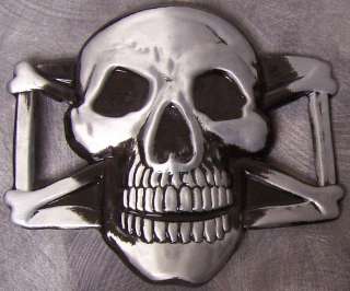 Metal Belt Buckle Pirate Skull and Cross Bones NEW  