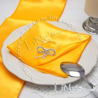 pieces Satin Solid Square Handkerchief Hanky Napkin Wedding Party 