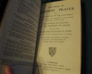 Vtg/Antique 1921 Book of Common Prayer Canada/Church England Cambridge 