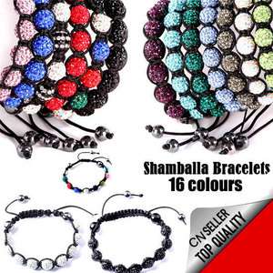 Braiding Adjustable Bracelet Mixed Crystal Disco Pave Rhinestone Beads 