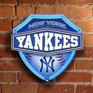 MLB New York Yankees Baseball Official Lighted Neon Shield Wall/Window 