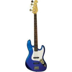   Metallic Blue Electric Jazz Bass Music Guitar Musical Instruments