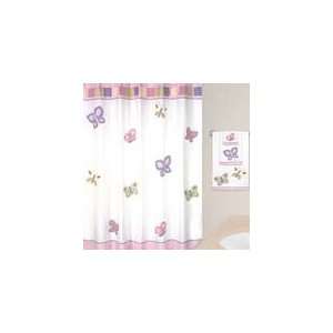   Butterfly Kids Bathroom Fabric Bath Shower Curtain