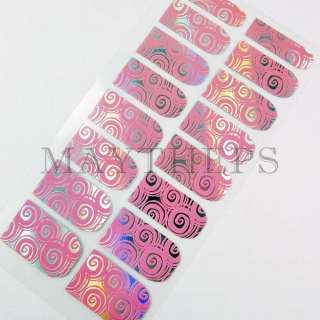 BLING NO HEAT Nail Art Armour Foil PINK WHIRLPOOL #W046  