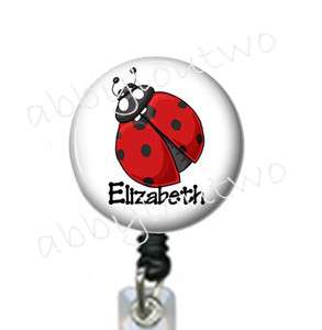   ID Badge Holder   Name Badge   Personalized with Your Name Lady Bug