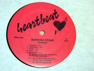 Burning Spear/Farover/1982 Heartbeat LP/Reggae  