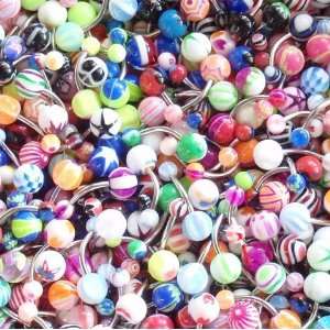 Belly Ring Assorted Lot of 100 Belly Button Rings Assorted Navel Rings 