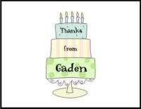 Personalized LAYERED BIRTHDAY CAKE THANK YOU Note Cards  