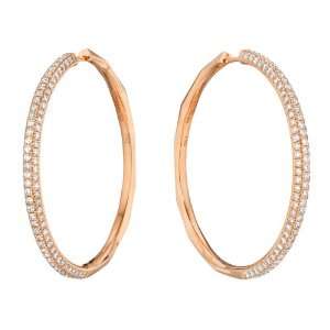    Mimi So Large 18k Rose Gold & Diamond Hoop Earrings Jewelry