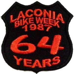  LACONIA BIKE WEEK Rally 1987 64 YEARS Biker Vest Patch 