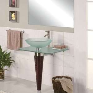  Pedestal with Frosted Tempered Glass Finish Black