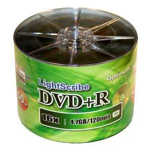  Optimum LightScribe DVD+R 16X Gold Branded Blank DVD Plus 