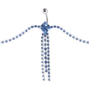  Swarovski Light Blue Monte Carlo Chandelier Belly Chain Jewelry