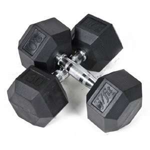 Rubber Dumbbells 30 lb Pair