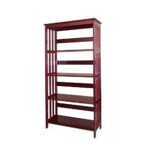  4 Tier Bookshelf with Mission Style Design in Cherry 