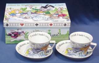 Alice in Wonderland Childs Teaparty 6.5 oz Espresso Cup & Saucer Set 