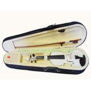   Violin w/Bow, Case, and Rosin   Solid White Musical Instruments