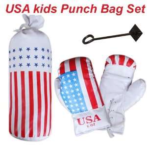  MMA USA KIDS PUNCH BAG BOXING + GLOVES SET / PAD MITTS 