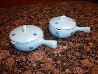 Vintage ~ Cronin ~ Blue Tulip ~French Casseroles with lids  