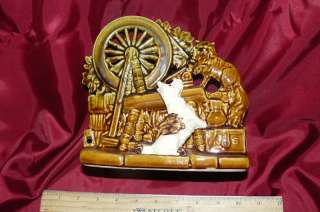 Beautiful McCoy Dog and Cat Spinning Wheel Planter  