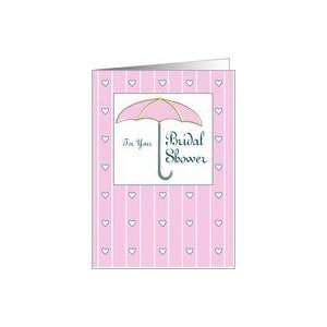 Bridal Shower, Hearts, Pink Umbrella Card