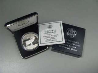   Wildlife Refuge System Centennial Proof Silver Medal Series Elk  