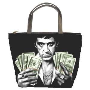   Pacino Scarface Bucket Bag Leather Purse Handbag (Double Side Photo