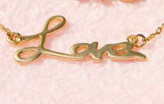Love Letter Gold Plated Charm Pendant Necklace Christmas Gift 