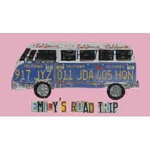 Road Trip Bus Pink Canvas Reproduction 