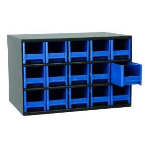   15 Drawer Steel Parts Storage Hardware and Craft Cabinet, Blue Drawers