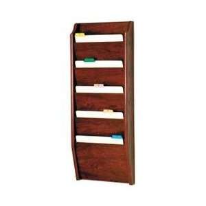 Light Oak 5 Pocket Chart Holder   Wooden Mallet Office Furniture 
