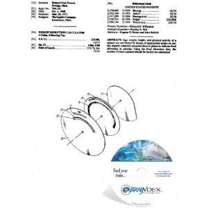    NEW Patent CD for WEIGHT REDUCTION CALCULATOR 
