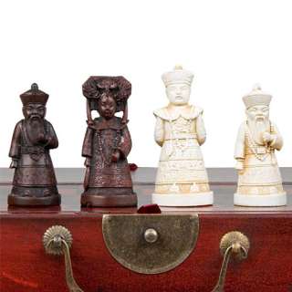 Vintage Style Chess Set w/ Chinese Qing Dy Royalty  