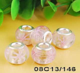 20p 12Colors Chrysanthemum Flower Murano Glass Spacer Beads Fits 