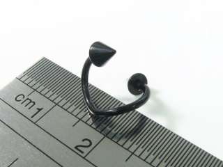 2pc 18g Steel Black Spiral Barbell Nose Lip Ring 0rX  
