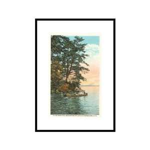Canoeing on Lake Winnipesaukee, New Hampshire Pre Matted Poster Print 